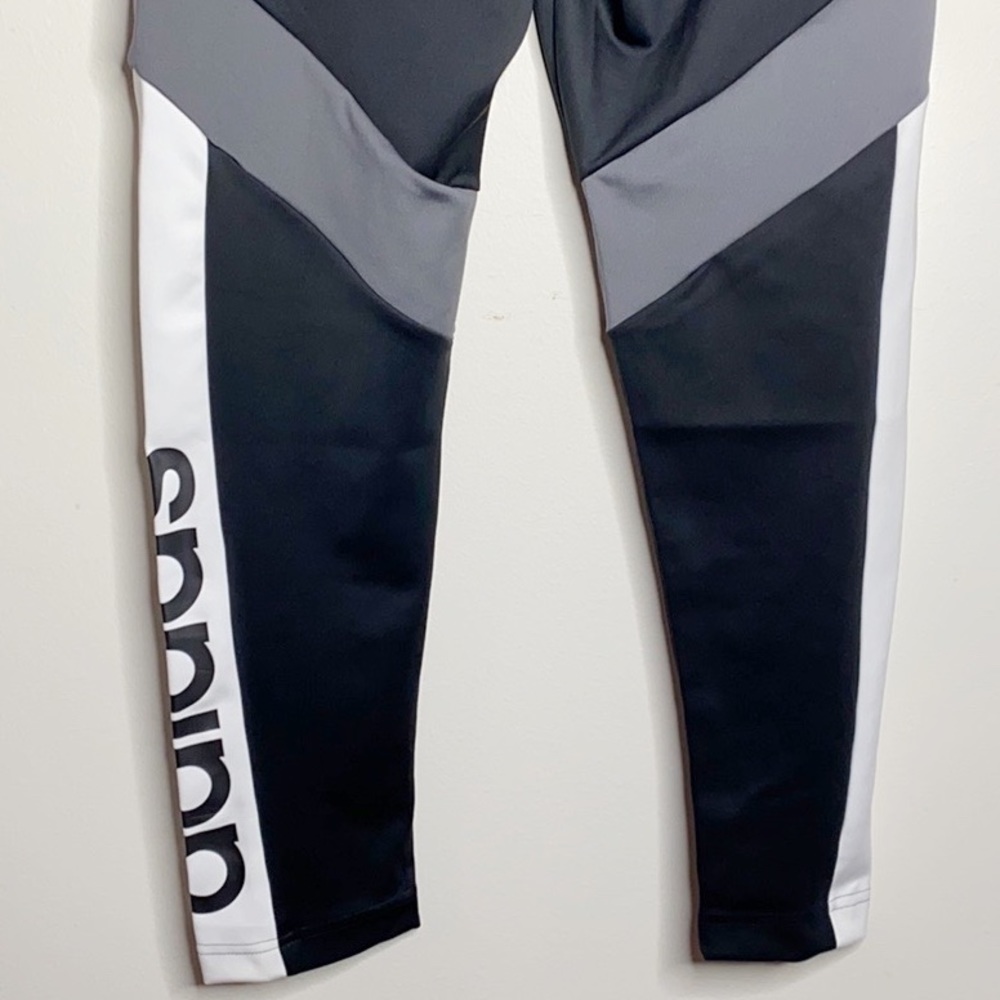 Adidas black grey white colorblock tights leggings - Picture 4 of 7